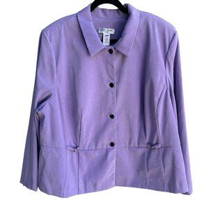Lady Dorby Vintage Womens Preppy Lavender‎ Office Professional Blazer Jacket 24W